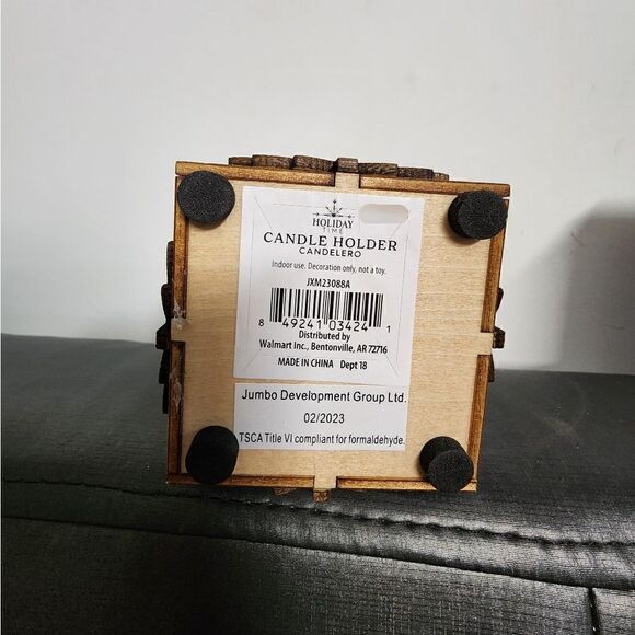 New wooden Christmas candle holders bundle of 2 - Picture 3 of 4